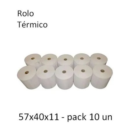 Compra Rolo Papel Térmico 57x40x11 Pack 10 - Economato!