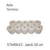 Compra Rolo Papel Térmico 57x40x11 Pack 10 - Economato!