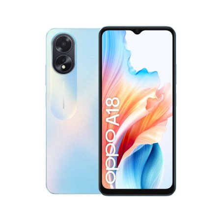 Compra já o Smartphone Oppo A18 4G Azul com 128GB e 4GB RAM