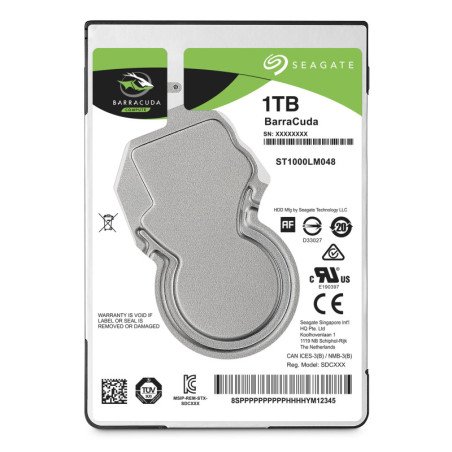 Seagate Barracuda 2.5" unidade de disco rígido 1 TB 5400 RPM 128 MB