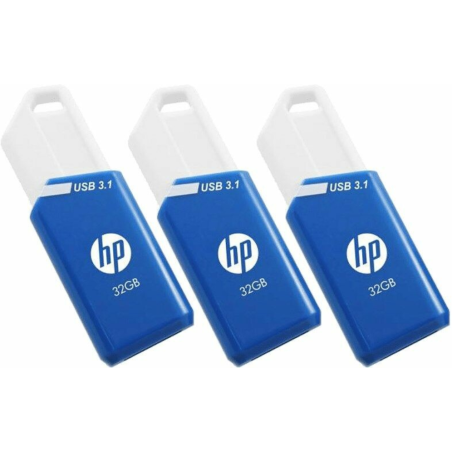 USB 3.1 HP 32GB 3 Unid. Azul: Aumenta o teu armazenamento hoje