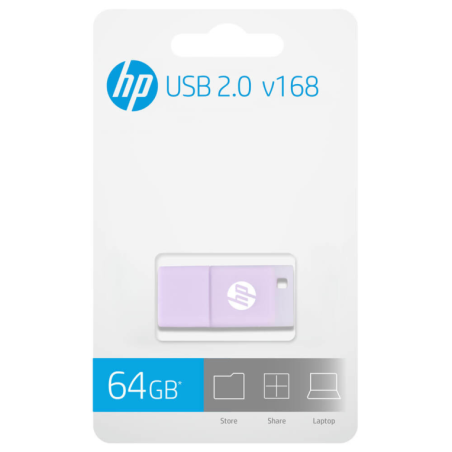 Compras USB 2.0 HP 64GB v168 LILA| Expande teu armazenamento agora