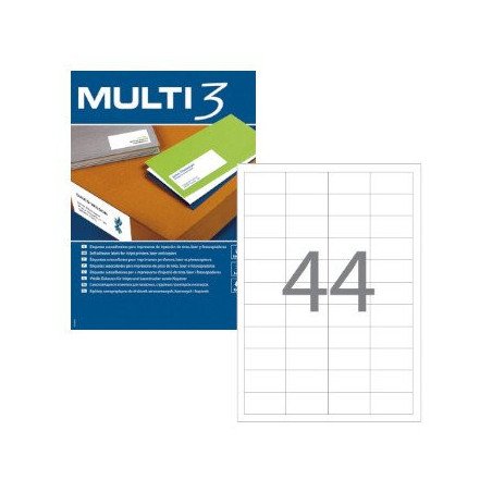 Multi3Etiquetas 48,5×25,4 100Fls A4 4400un Melhora teu arquivo