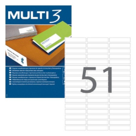 Compra Multi3 Etiquetas 070x016,9mm 5100un A4 aqui! Aproveita!