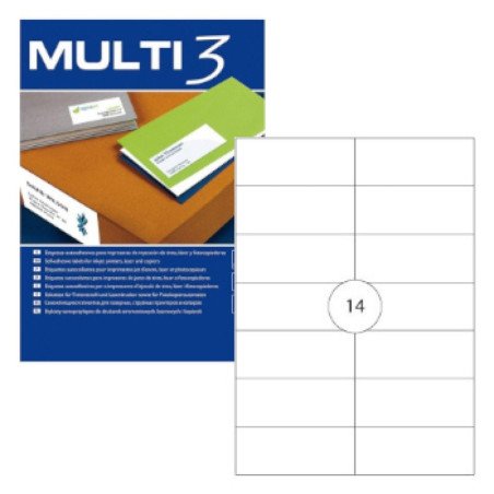 Compra as Multi3 Etiquetas 105x42,4mm 100Fls A4 1400un agora!