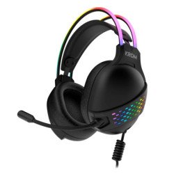 Headset Krom Klaim Stereo RGB Gaming Preto - Som Imersivo para Gamers