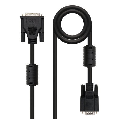 Nanocable DVI - VGA, 3m VGA (D-Sub) Preto
